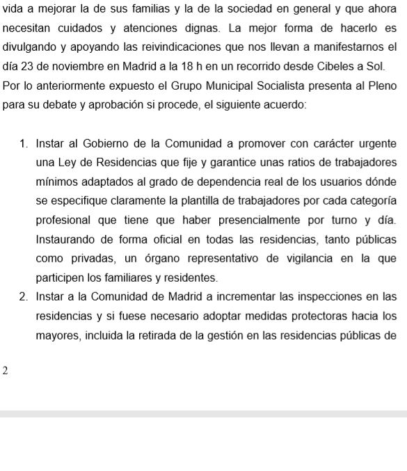 Moción aprobada S Lorenzo Escorial