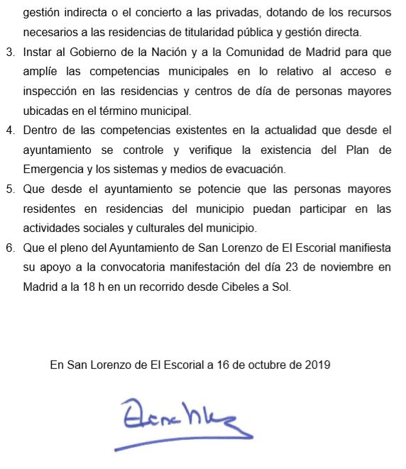 Moción aprobada S Lorenzo Escorial