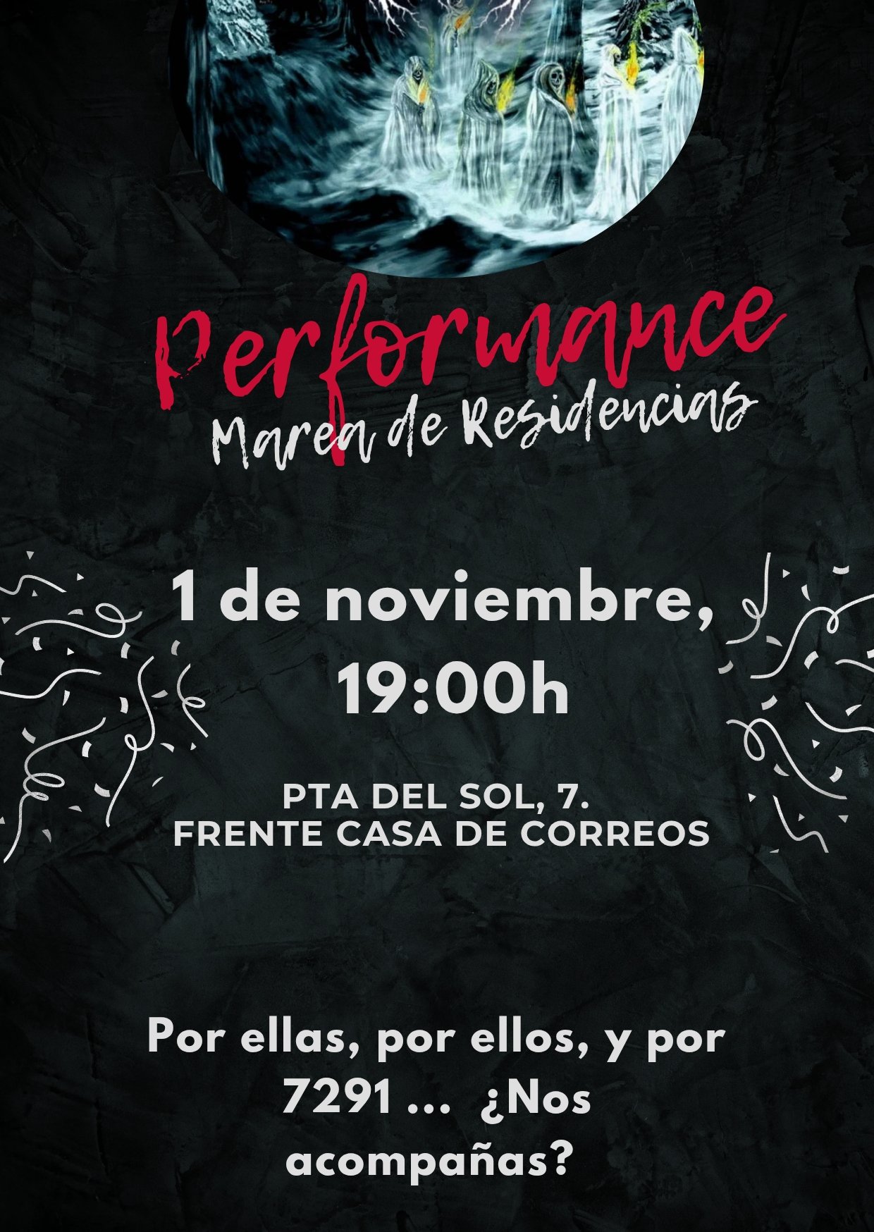 Escenificación perfomance en Puerta del Sol 1 noviembre 2025 19h