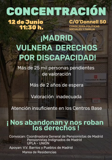Concetración por las listas de espera de discapacidad